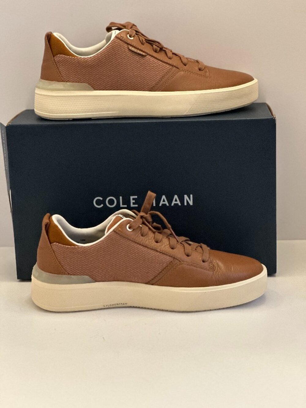 Cole Haan Men's GrandPrø Crew British Tan/Ivory Sneakers Size 10M (C37228)